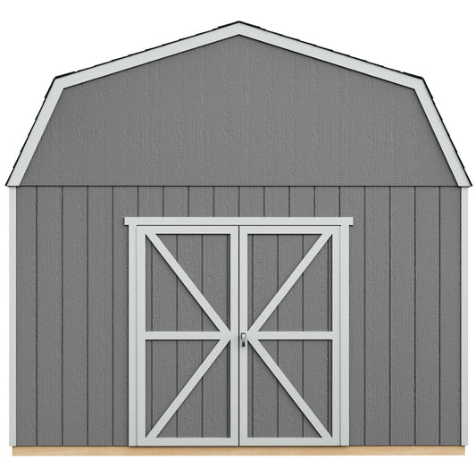 Handy Home Products Hudson 12×12 Do-it-Yourself Wooden Storage Shed Brown Without Floor